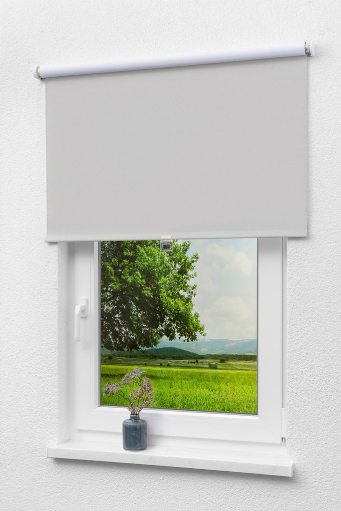 Lysel - Qualitätsspringrollo abdunkelnd (B x H) 78cm x 190cm in grau