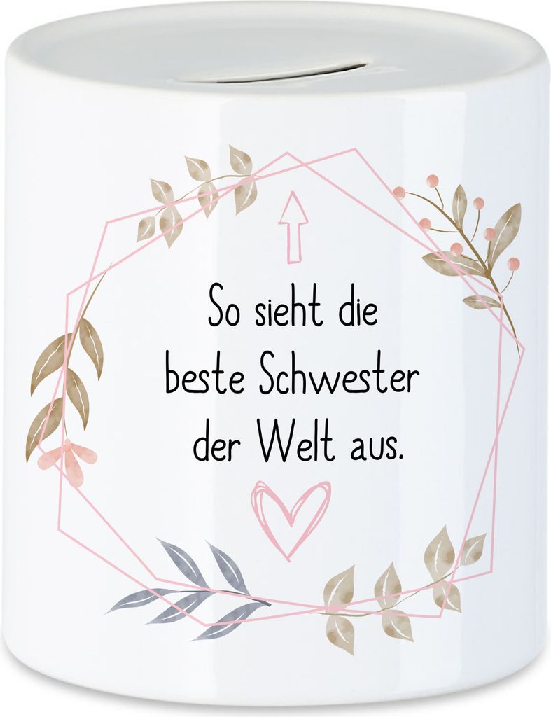 Beste Schwester Sieht so aus Spardose Lieblingsschwester Geschenkidee Geburtstag Bruder Schwester