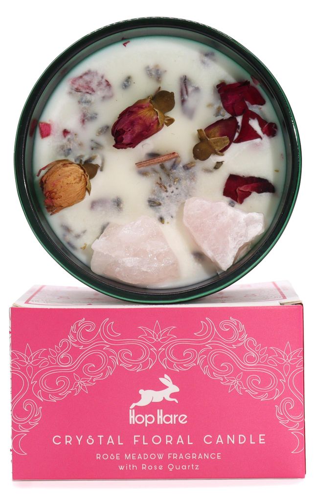 Hop Hare Kerze mit Steinen und Blumen - Lovers Produktbild 