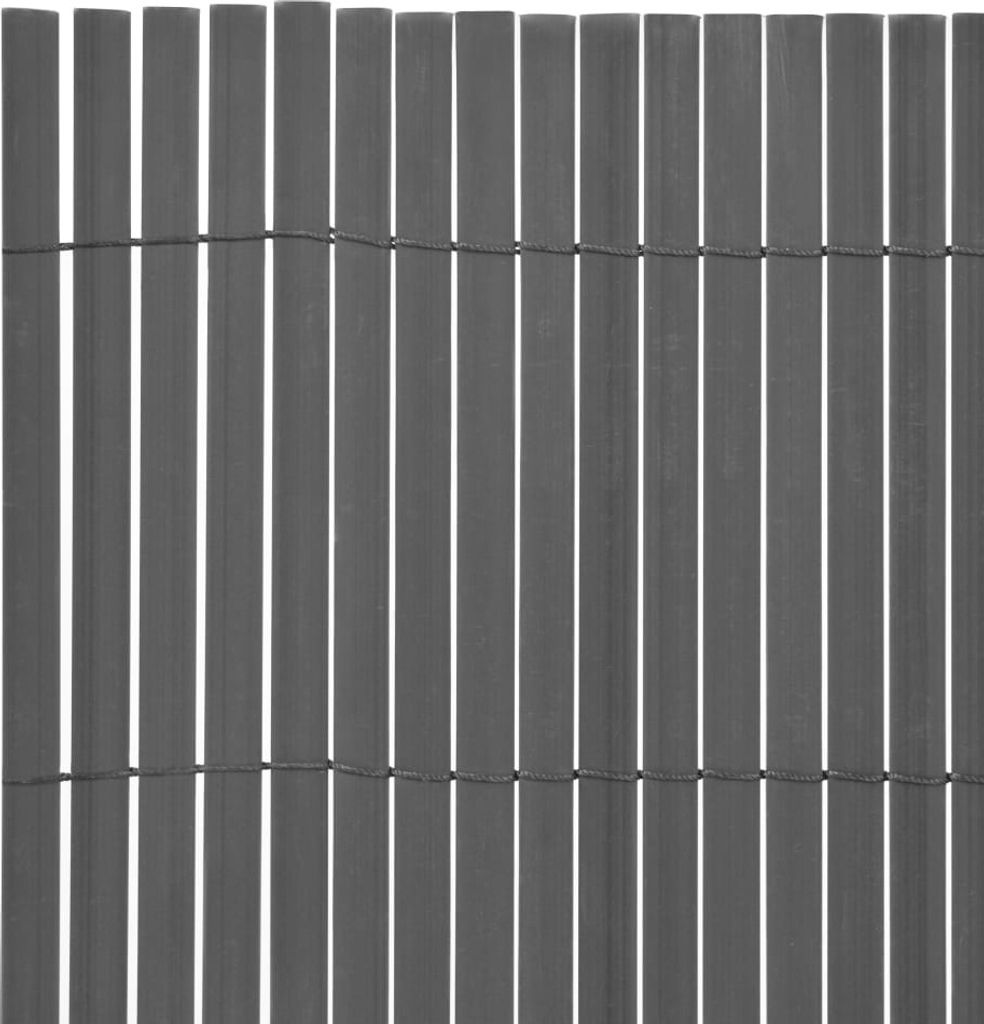 "SALE 2026"Metallzäune - Grau Gartenzaun Doppelseitig PVC 90x500cm Grau Stabli Möbel5195619