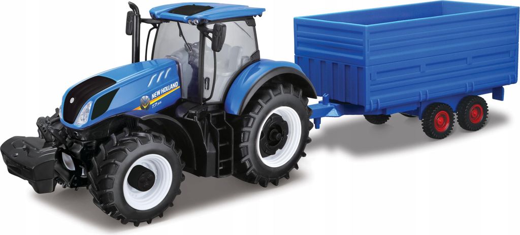 Bburago 1:32 Farm Traktor New Holland s vlečkou na seno Produktbild 