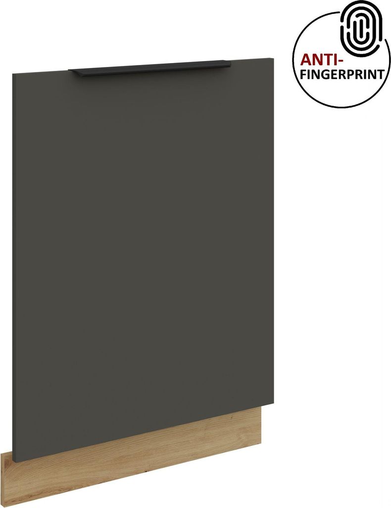 Frontblende für vollintegrierten Geschirrspüler 60 cm ARIA Graphite ultra matt + Eiche Artisan matt, hochwertige Fronten mit Anti Fingerprint Bes...