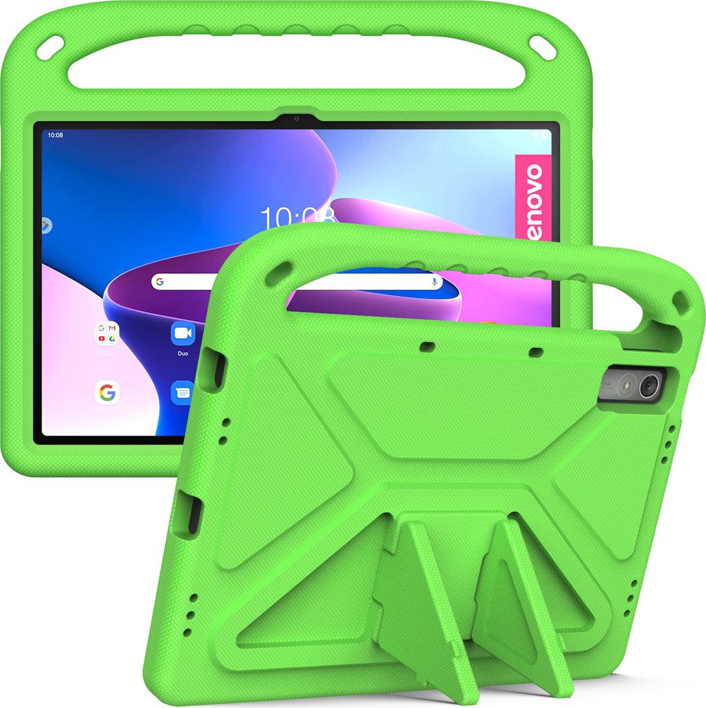 Hülle für Lenovo Tab P11 Gen 2 (TB350FU / TB350XU) 11,5 Zoll, Leichte Stoßfeste Eva Kinder Schutzhülle mit Griff und Faltbarem Ständer Grün