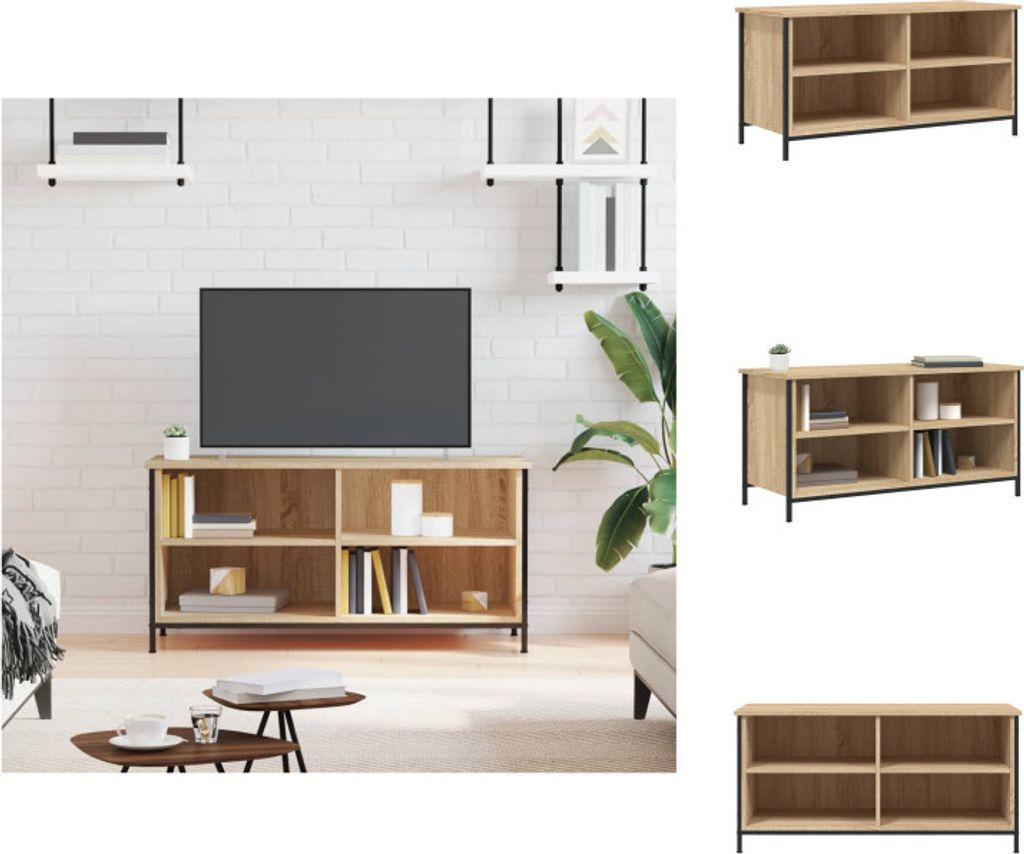 vidaXL TV-Schrank Sonoma-Eiche 100x40x50 cm Holzwerkstoff - TV-Möbel