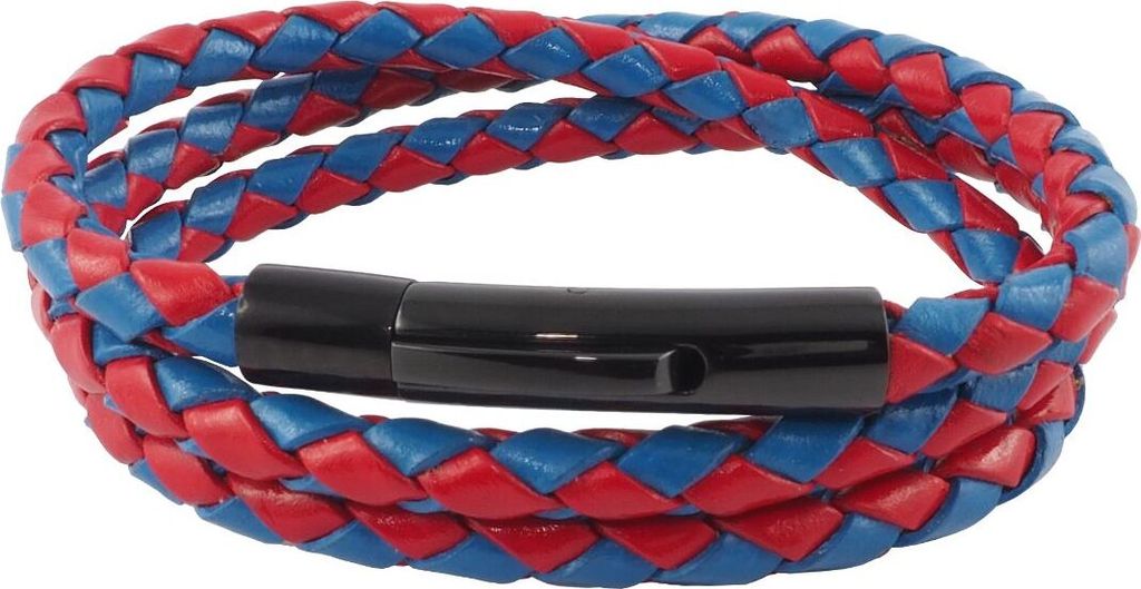 Lederkette Lederband 4 mm Herren Halskette Rot / Blau 17-100 cm lang mit Hebeldruck Verschluss Schwarz geflochten, Länge:17 Zentimeter