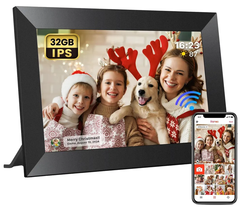 Cadre Photo Numérique WiFi 10,1 Pouces Noir : Ne Perdez Plus Vos Photos