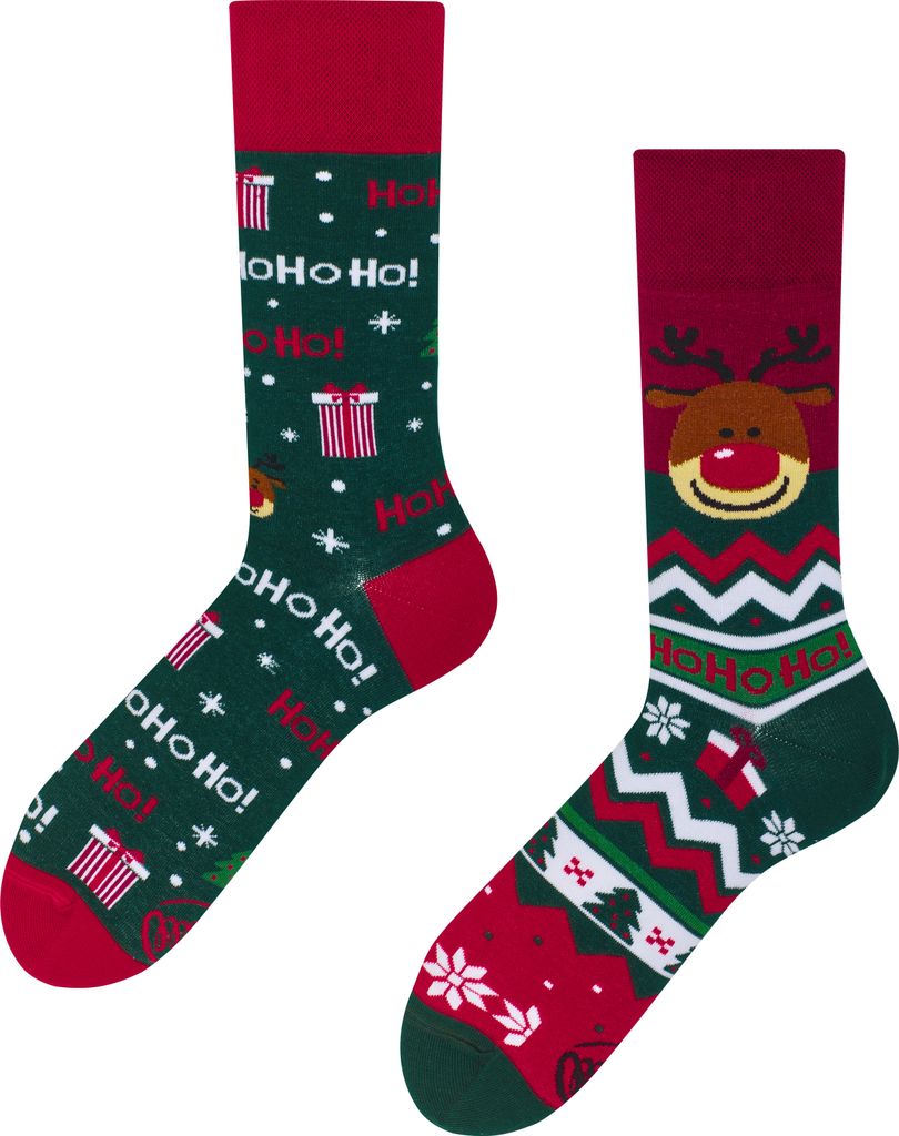 Many Mornings – verrückte, bunte mismatched Weihnachts- Socken – Rudolph Gr. 43-46