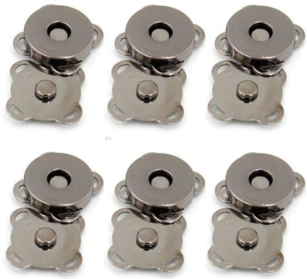 Bouton magnétique 18 mm noir pour fermer sacs et pochettes de voyage