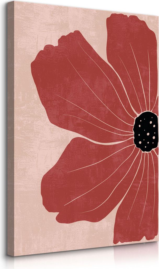 Muralo Leinwandbild Canvas für Schlafzimmer BLUME Abstraktion Wandbild Boho Br. 30cm x Hö. 40cm