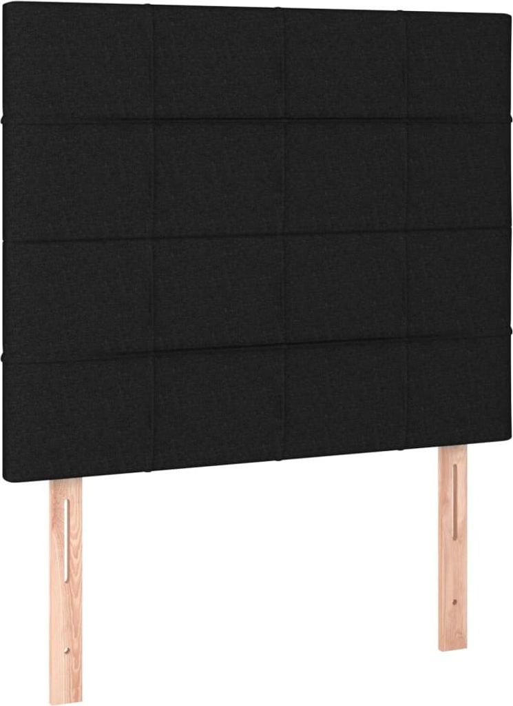 vidaXL Kopfteil Schwarz 100 x 5 x 118/128 cm Stoff