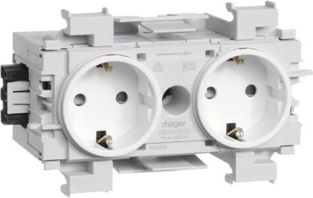 HAGER GS20019016 Steckdose 2-fach Wago Steck/Klemmtechnik Immagine del prodotto 