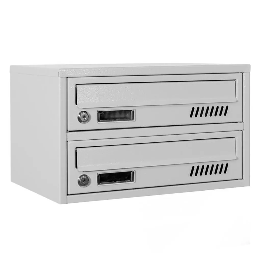 Boîtes aux lettres jumelées murales GLM Euro gris, 2 foyers, sécurisées