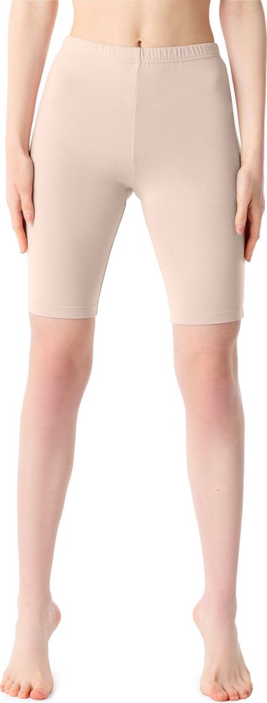 Bellivalini Damen Kurze Leggings aus Viskose BLV50-207 (Beige, S)