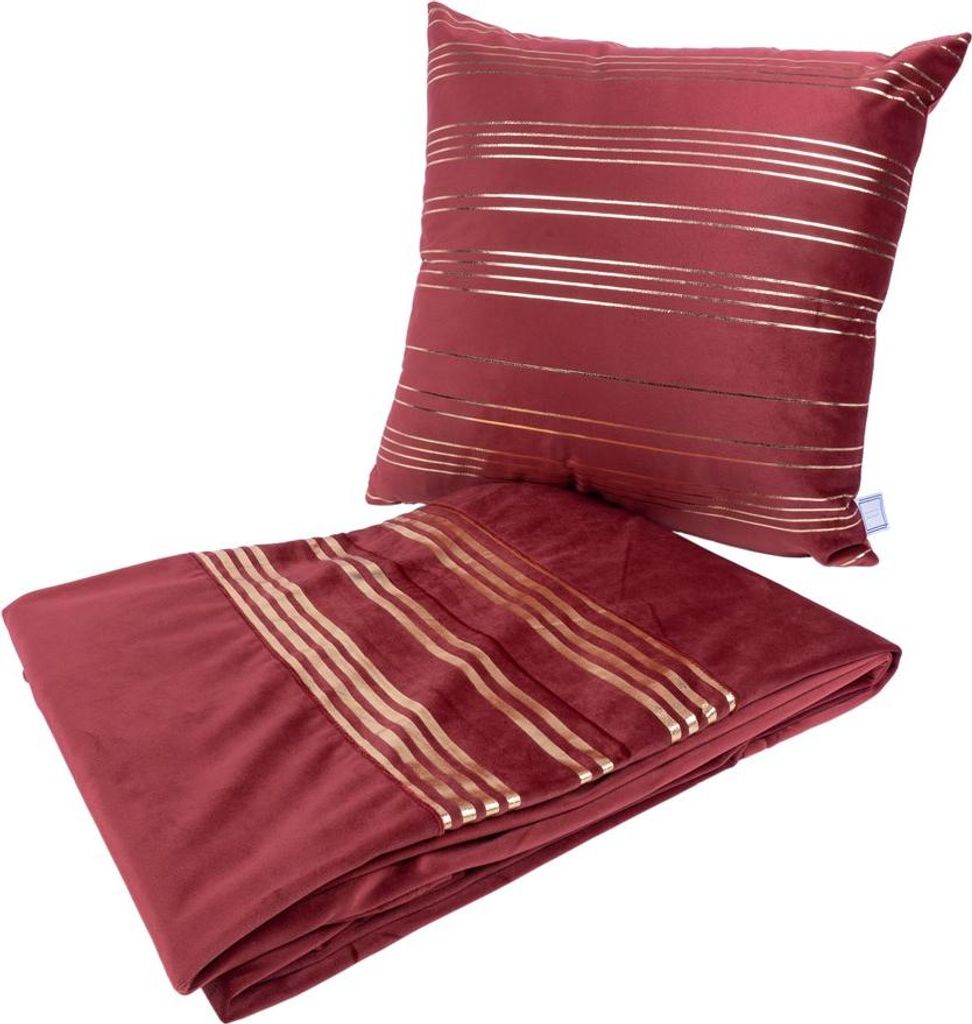 Dekokissen & Decke Prisma 500 2er-Set Rot / Gold Produktbild 