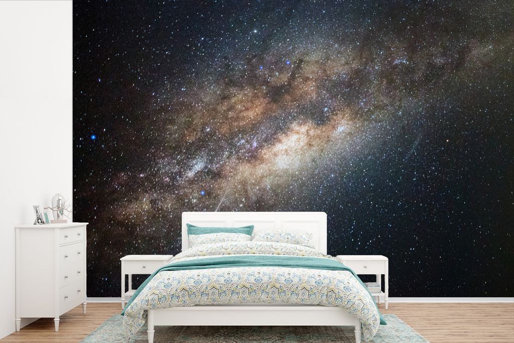 MuchoWow Fototapete für Wohnzimmer oder Schlafzimmer Wandtapete Vinyl Motivtapete Sternenhimmel - Sterne - Himmel - 420x280 cm - Zimmer für Kinder