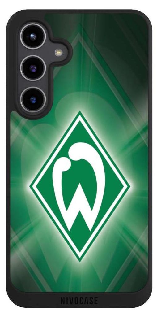 NIVOCASE Handyhülle für Samsung Galaxy S24+ Hülle NIVOpure Case Schwarz Offizielles Lizenzprodukt SV Werder Bremen Wappen