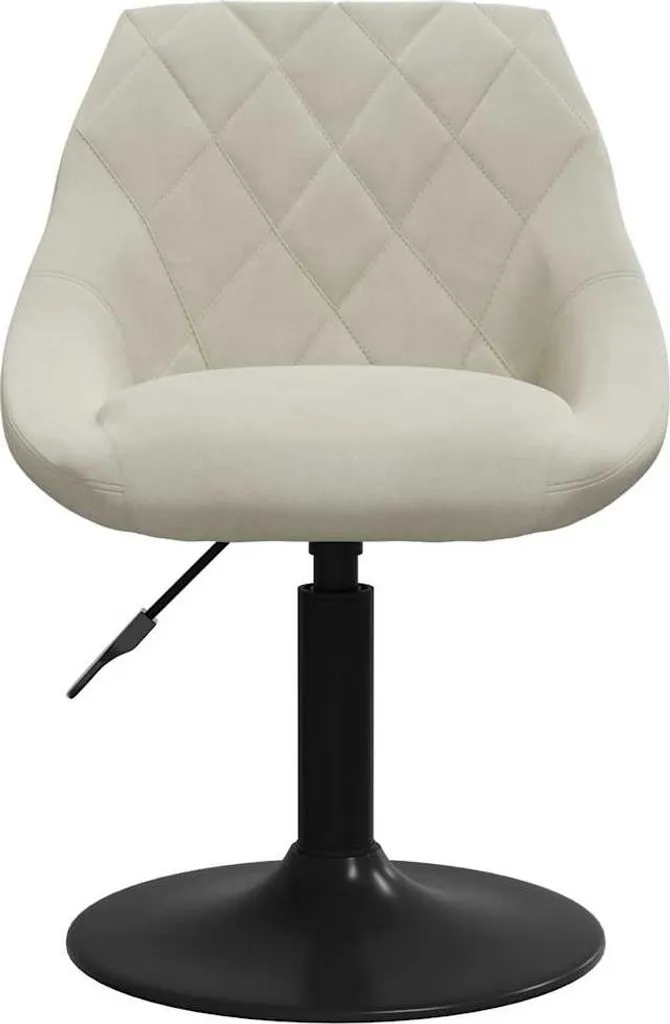 Sedia da Pranzo Ergonomica vidaXL Velluto Crema | Struttura in Acciaio