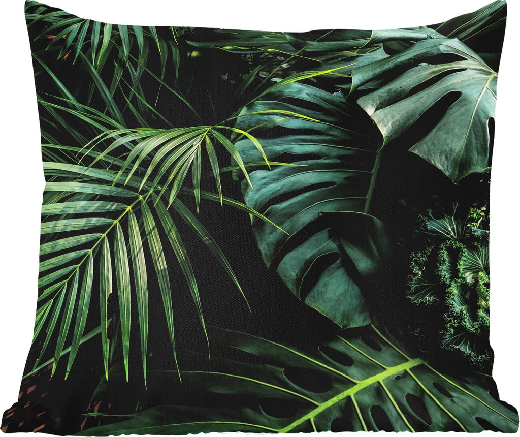 MuchoWow Outdoor Kissen - Pflanzen - Dschungel - Blätter - Tropisch - 60x60 cm - Wetterfest - Lounge Kissen - Dekoration - Schlaf Kissen