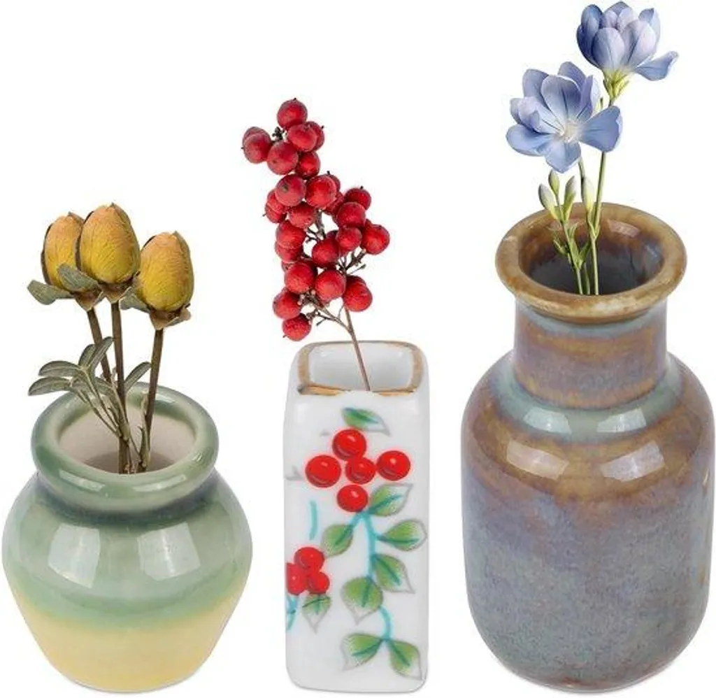 Aimant de réfrigérateur design en forme de petit vase pour fleurs fraîches
