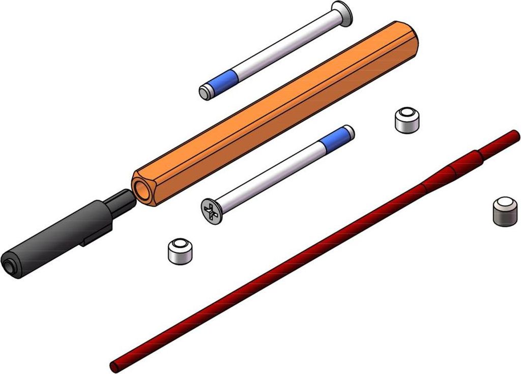 Griffwerk Set für Griffe CRYSTAL PIATTA S smart2lock 2.0 links Hohlstift 8x8mm -M4x60mm Schrauben TS 65-70mm