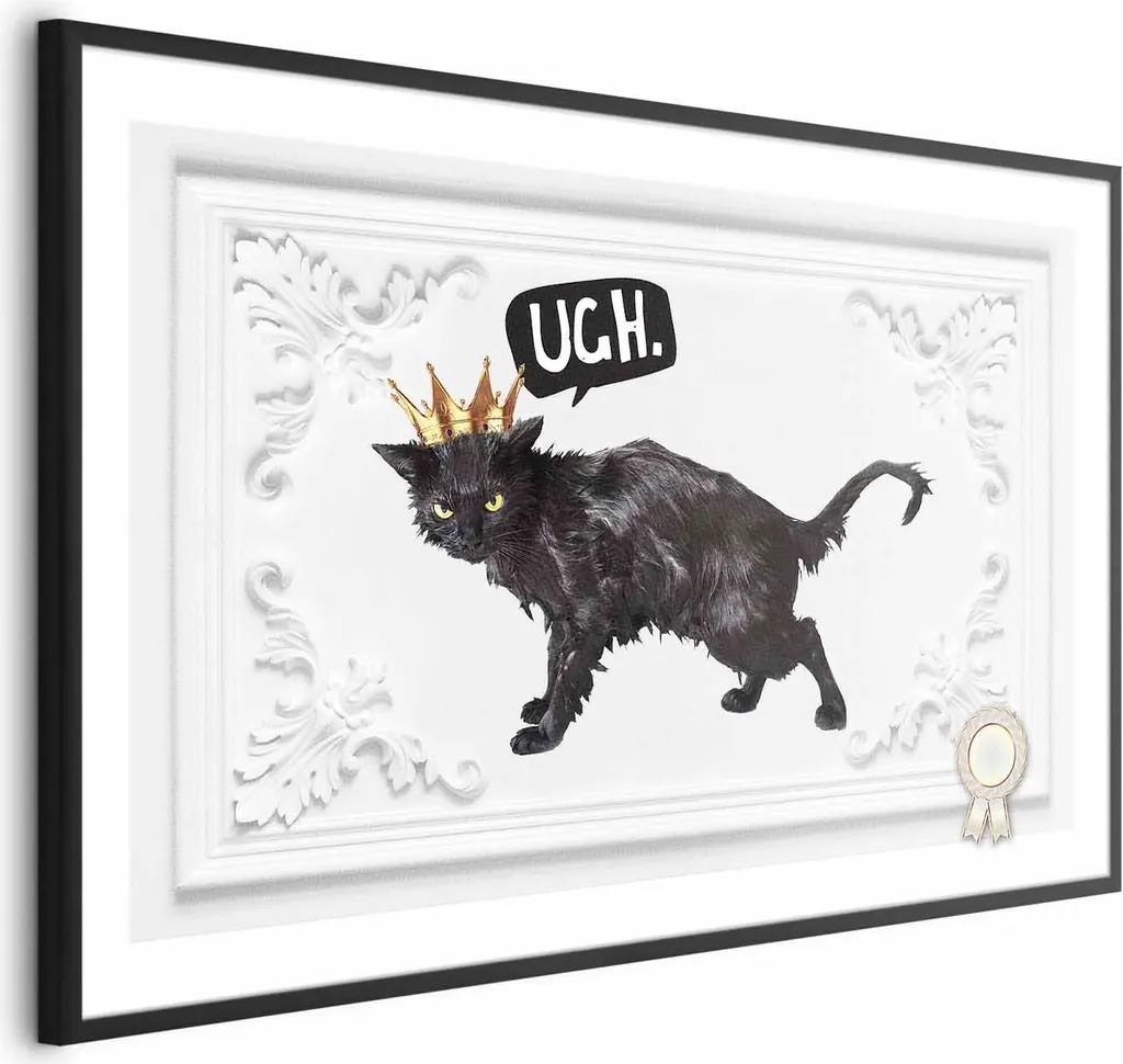Poster Gatto Corona 90x60 + Cornice Nera - Miglior Rapporto Qualità Prezzo