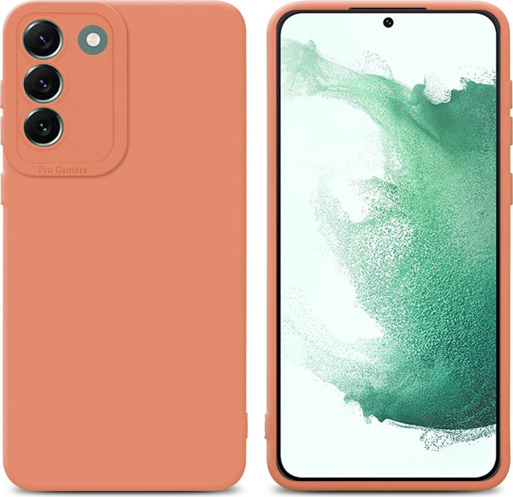 Cadorabo Hülle für Samsung Galaxy S22 PLUS Schutz Hülle in Orange TPU Silikon Etui Case Handyhülle