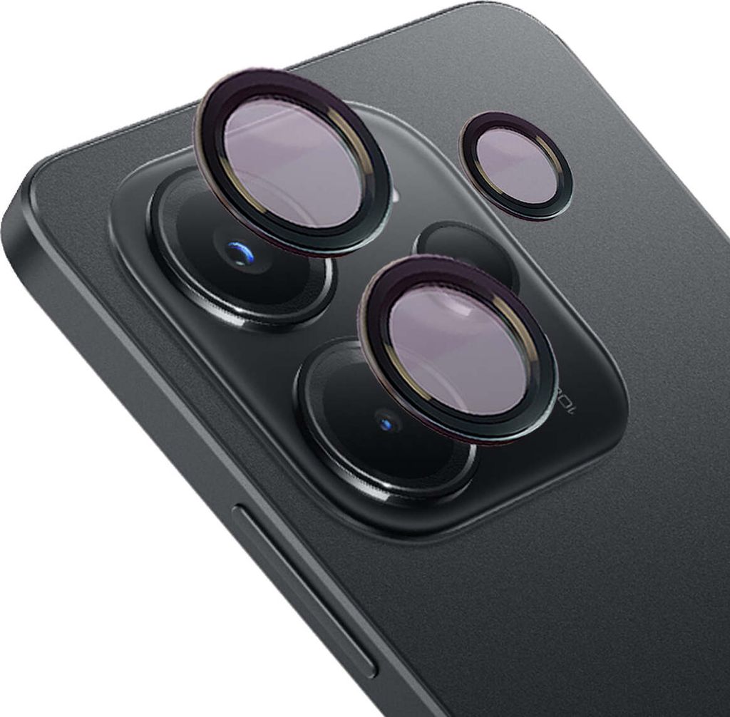 Bizon Glass Snap Lens Xiaomi Redmi Note 14 4G schwarzer Rahmen
