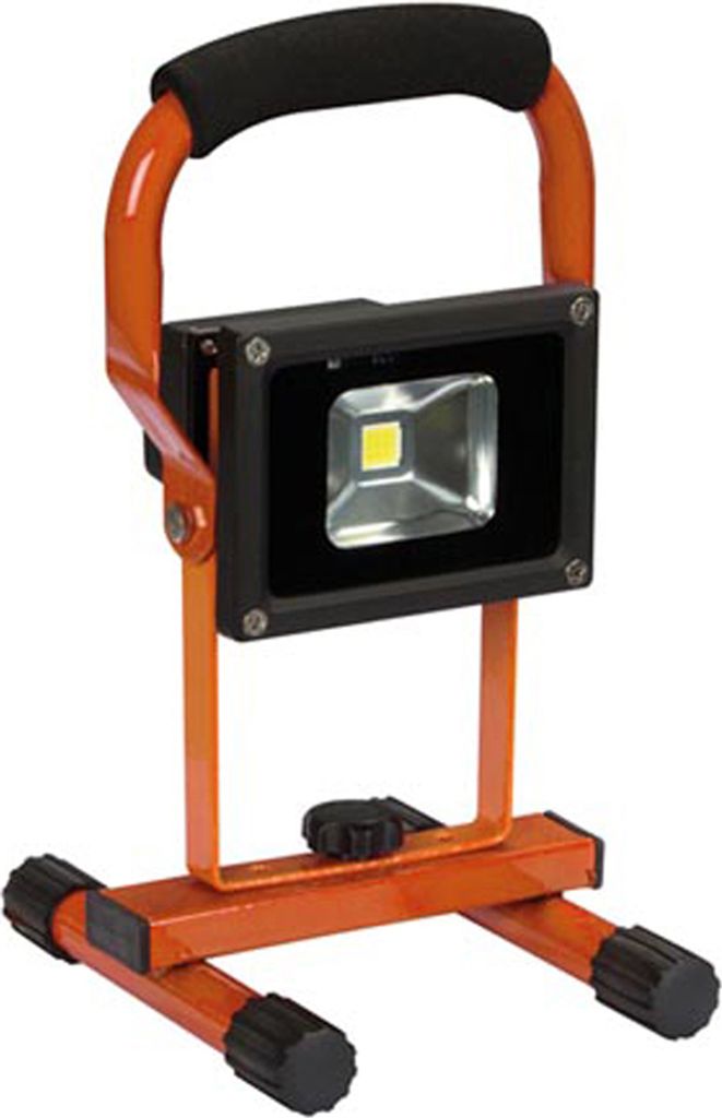 LED Baustrahler 10W neutralweiß mit Akku, Fluter Arbeitsleuchte Akkustrahler