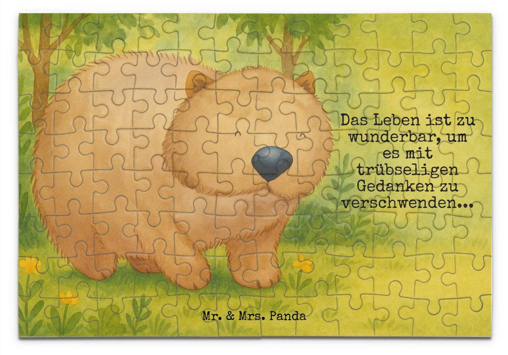 Mr. & Mrs. Panda Puzzle Wombat Design 96 Teile - Weiß - Geschenk, Tiermotive, 500, Spruch, Australien, Puzzlespiel, 2000, 1000, 1500, Motivation, ...