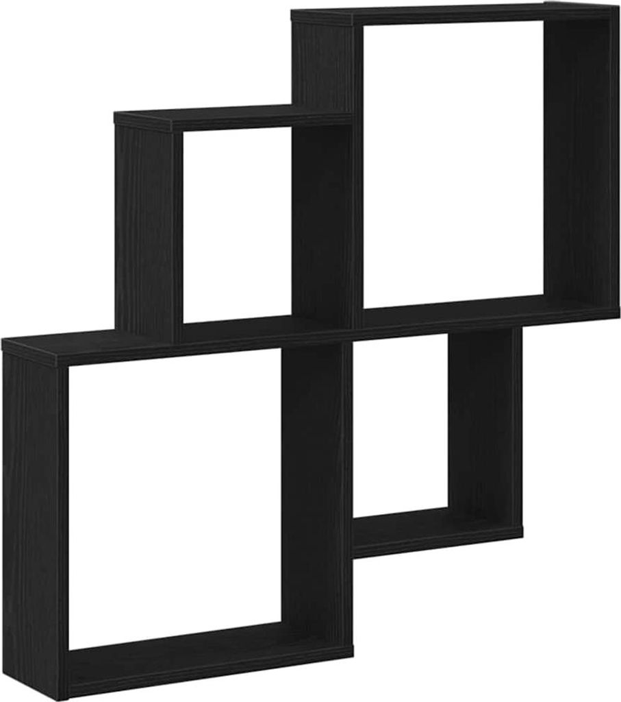 vidaXL Wandregal Schwarz Eichen-Optik 80 x 15 x 78,5 cm Holzwerkstoff