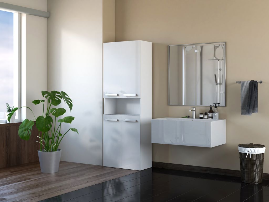 Topeshop NEL 2K DK BPOŁ meuble de salle de bain Blanc Image du produit 