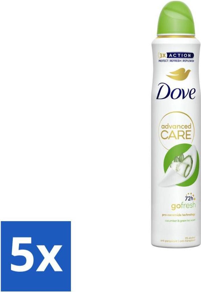 Dove Deodorant Spray - Gurke & Grüner Tee - 200 ml - Vorteilspack - 5 Stücke