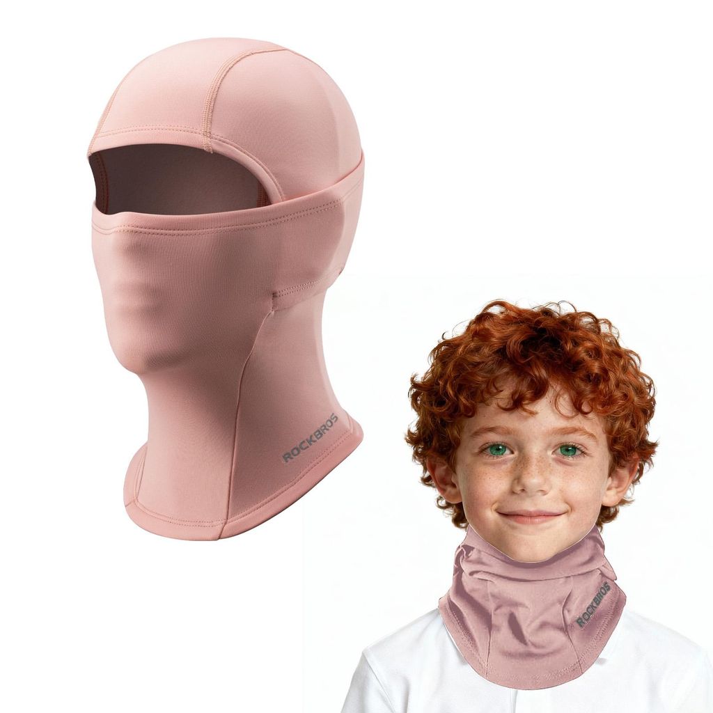 ROCKBROS Kinder Sturmhaube Winter Warm Balaclava Thermo Winddicht Skimaske für Outdoor Sports Rosa