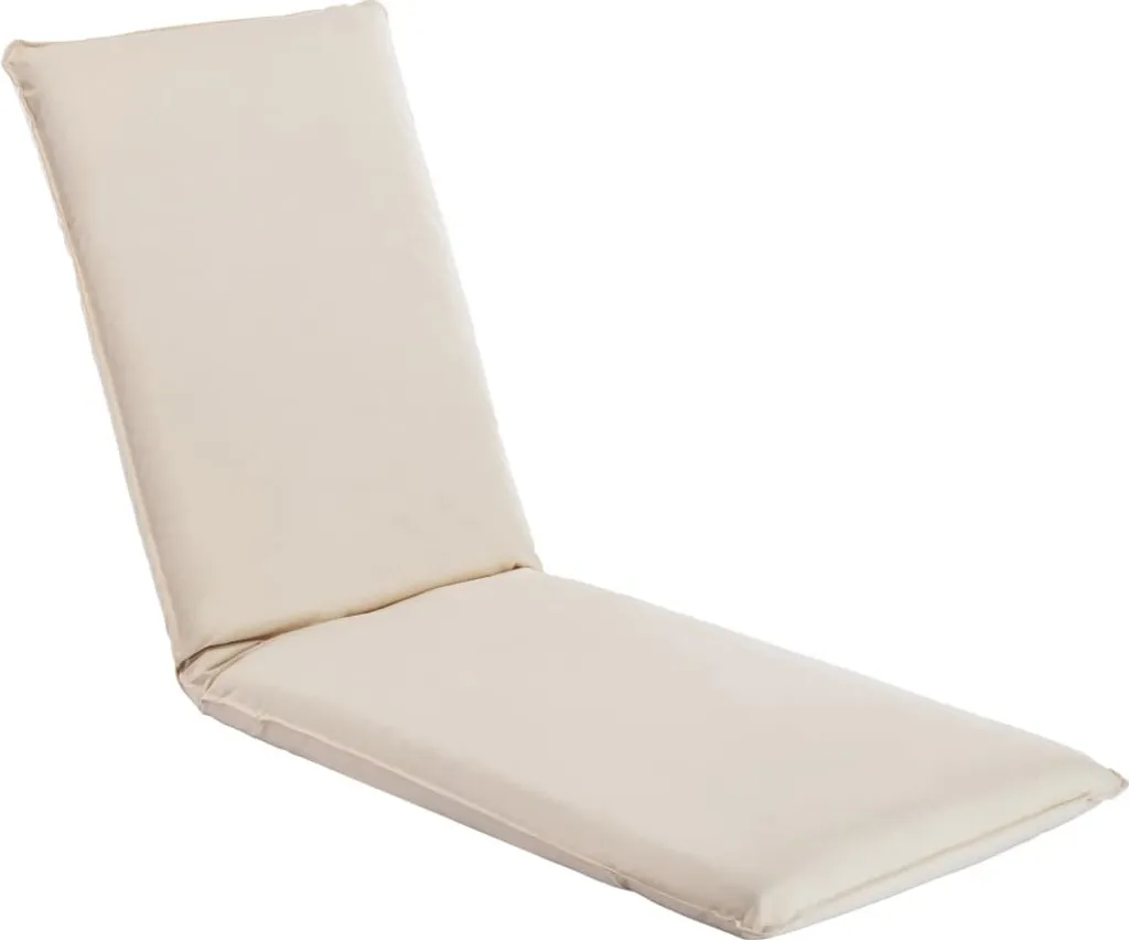 Chaise longue de plage pliable blanc crème idéale pour balcon et jardin