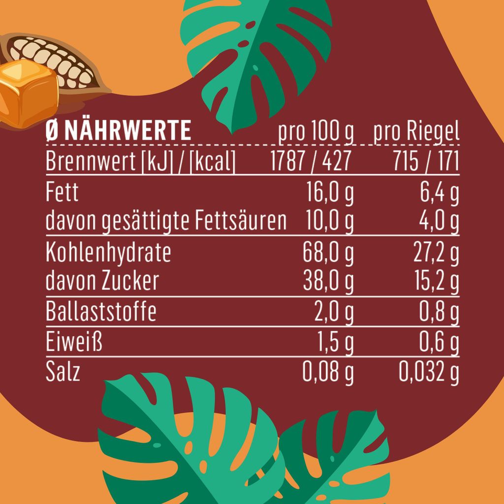 THE VEGAN COW - Schokoriegel Choco Caramel 24x40g