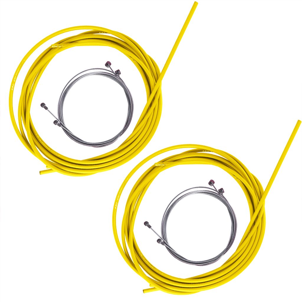 Fahrrad Schaltzug und Bremszug Set, Universal Fahrrad 5mm Bremszug + 4mm Schaltzug + 1,1m und 1,7mm Bremsleitung mit Kappen fr V-Bremse/Scheibenbre...