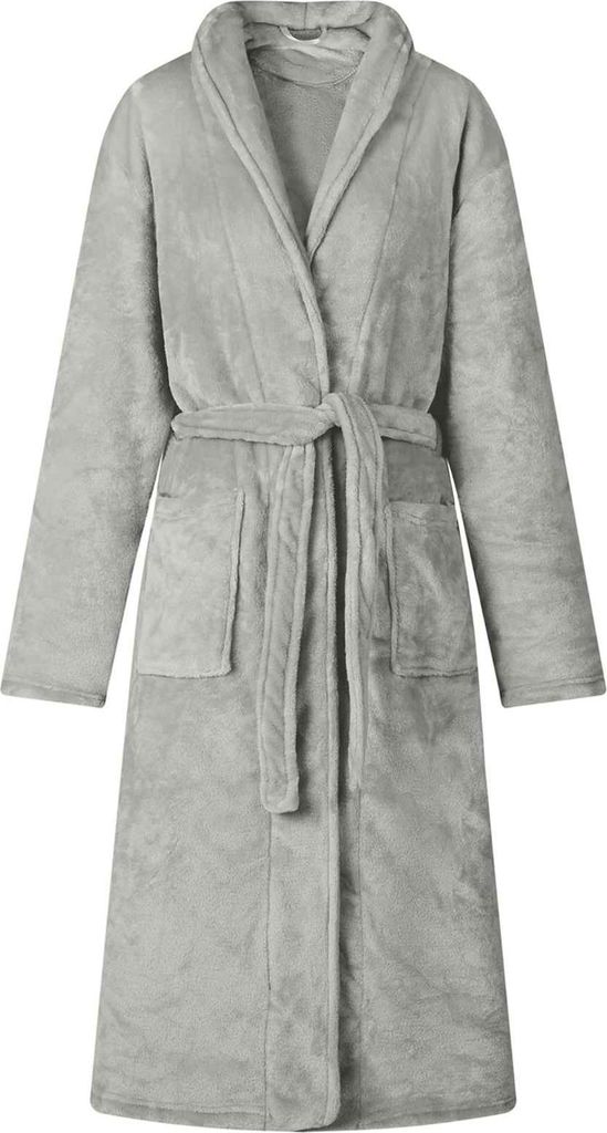 CLORIS Bademantel ohne Kapuze Grau XXXL Flanell - Decken 42017284