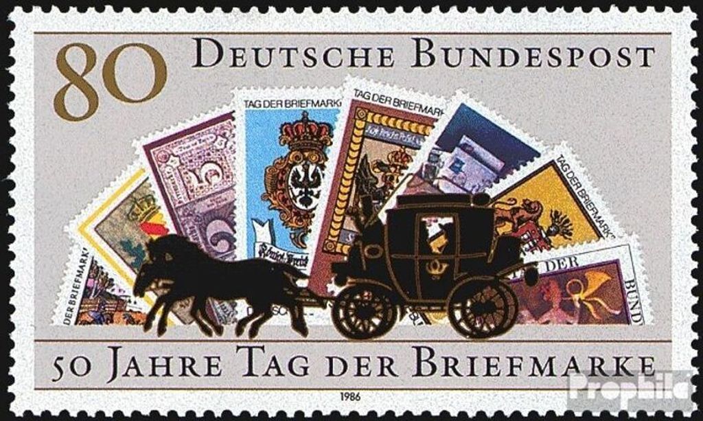 Briefmarken BRD (BR.Deutschland) 1986 Mi 1300 (kompl.Ausg.) postfrisch 50 Jahre Tag der Briefmarke
