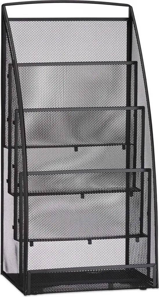 Range-revues vertical en métal perforé - Support de rangement bureau chic - 9