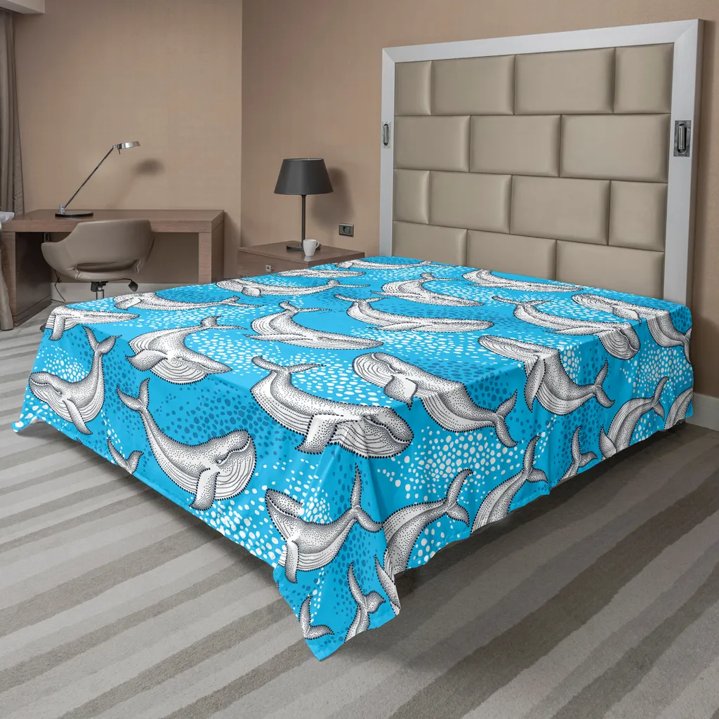 Drap de dessus Océan ABAKUHAUS Thème Maritime pour Grand Lit 266x260 cm