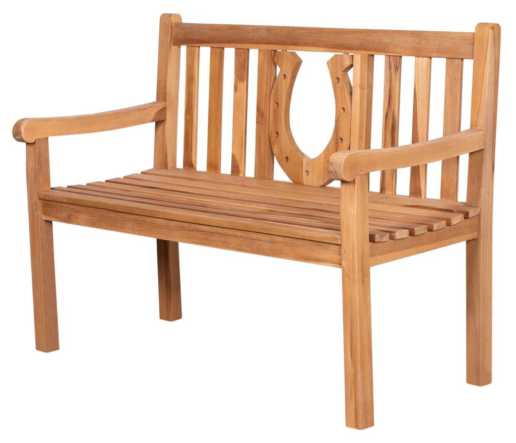 Teakholz Garten-/Balkonsitzbank - bene living - Hufeisen 120 cm