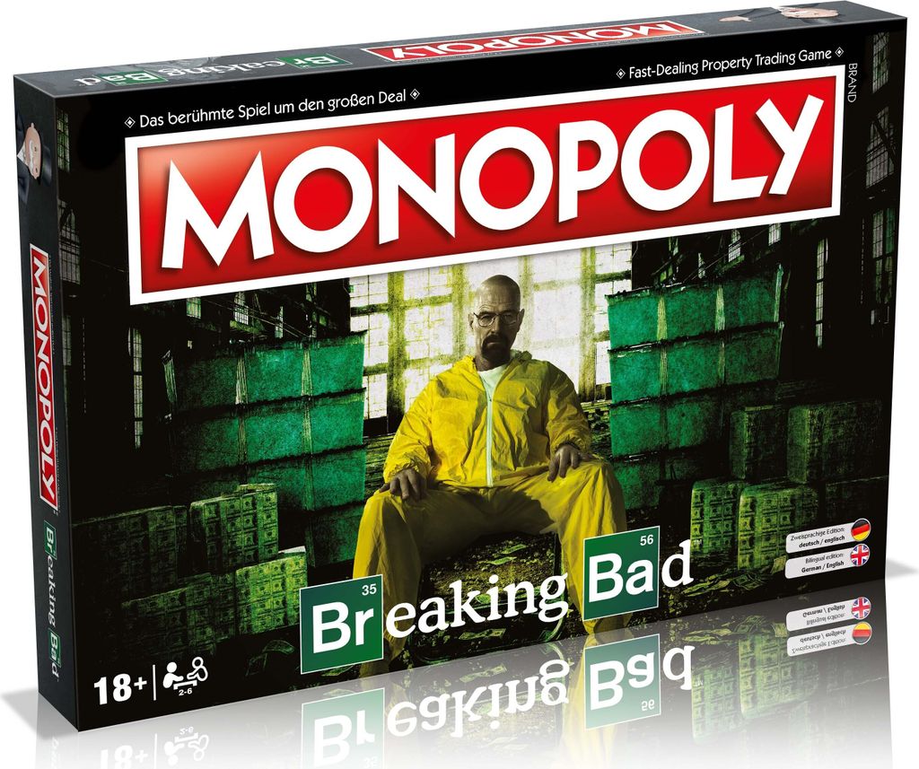 A Monopoly board game box featuring characters and themes from the TV show Breaking Bad.