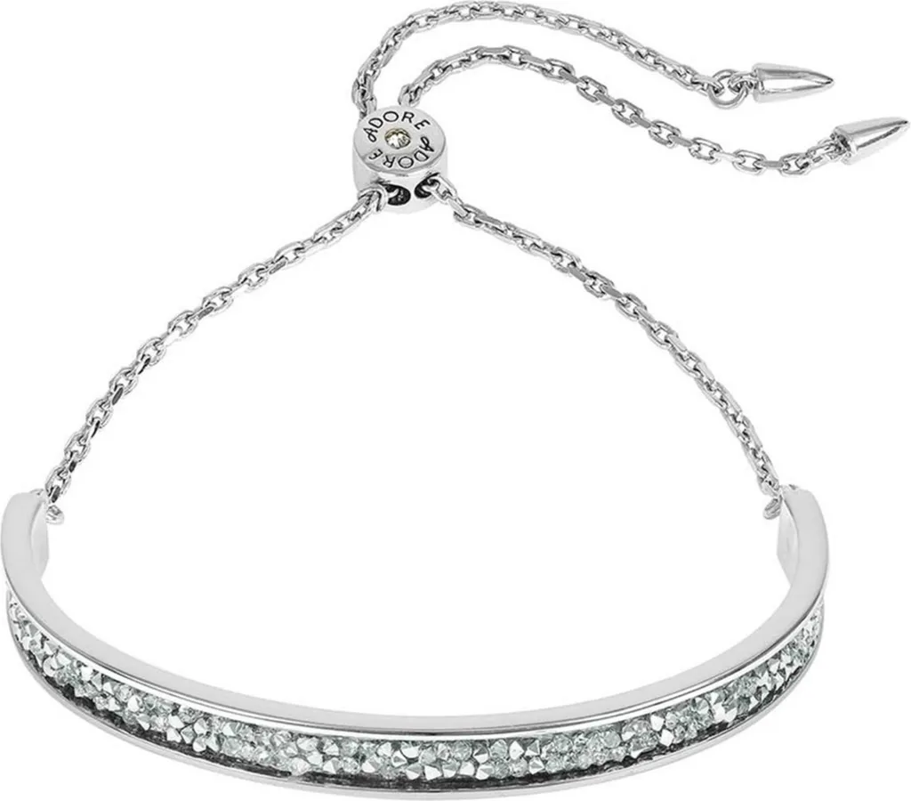 Bijoux Adore 5375471 Bracelet Jonc Argenté Orné de Cristaux Brillants