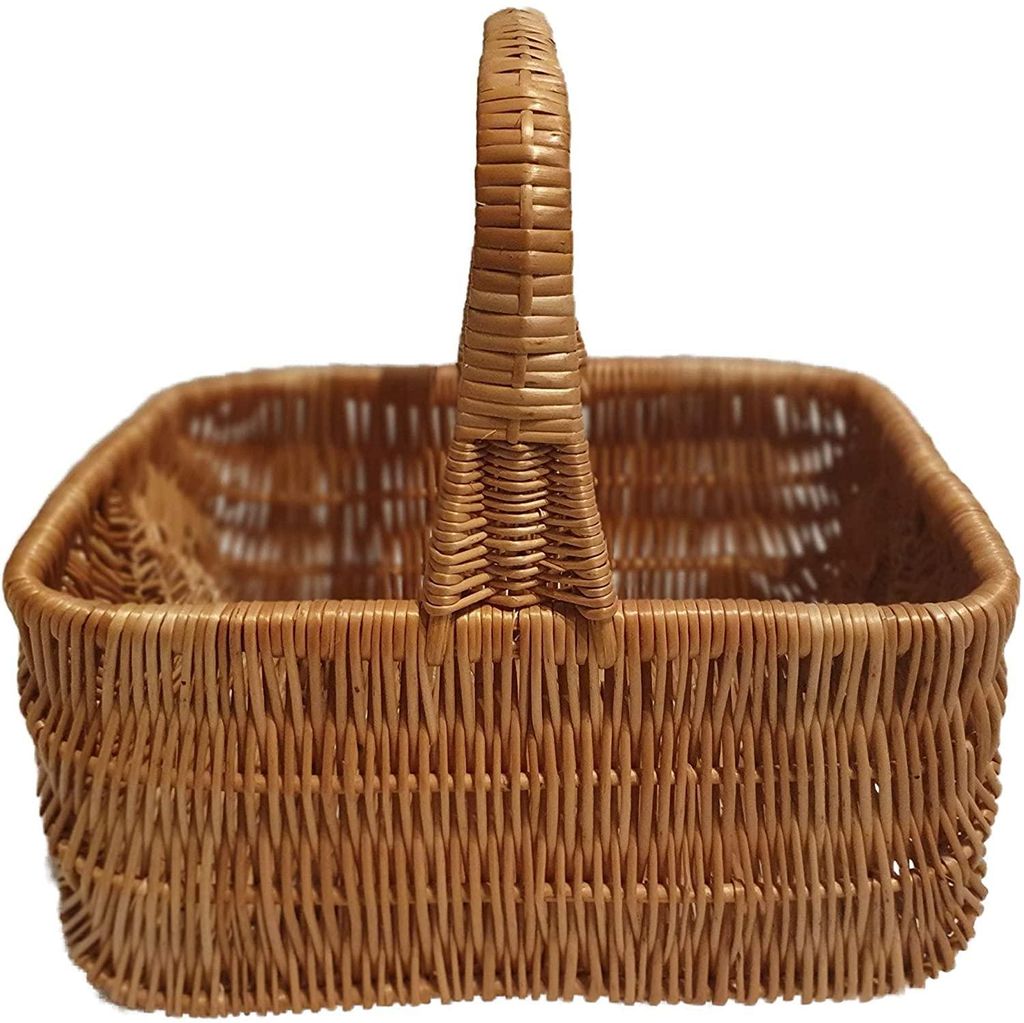 Einkaufskorb aus Weide rechteckig Braun 36x26x32 cm Produktbild 