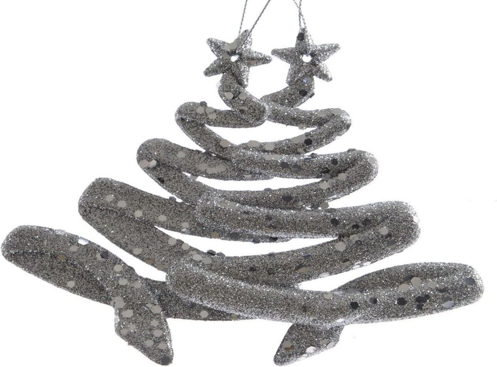Christbaumschmuck Baum Kunststoff Länge 12 cm 2 Stück Produktbild 