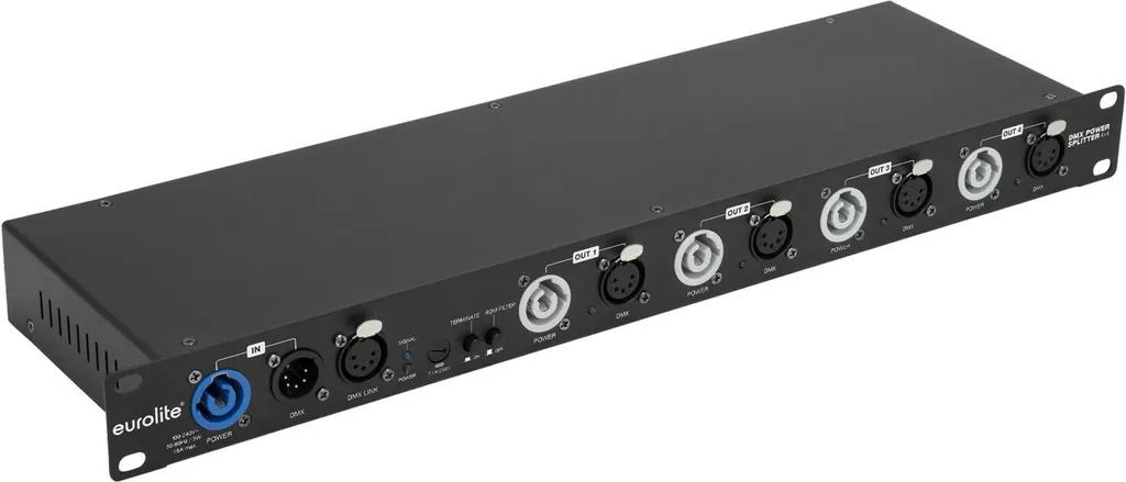 Splitter DMX Eurolite 4x4 5-pol XLR Isolation Galvanique et Puissance 4x
