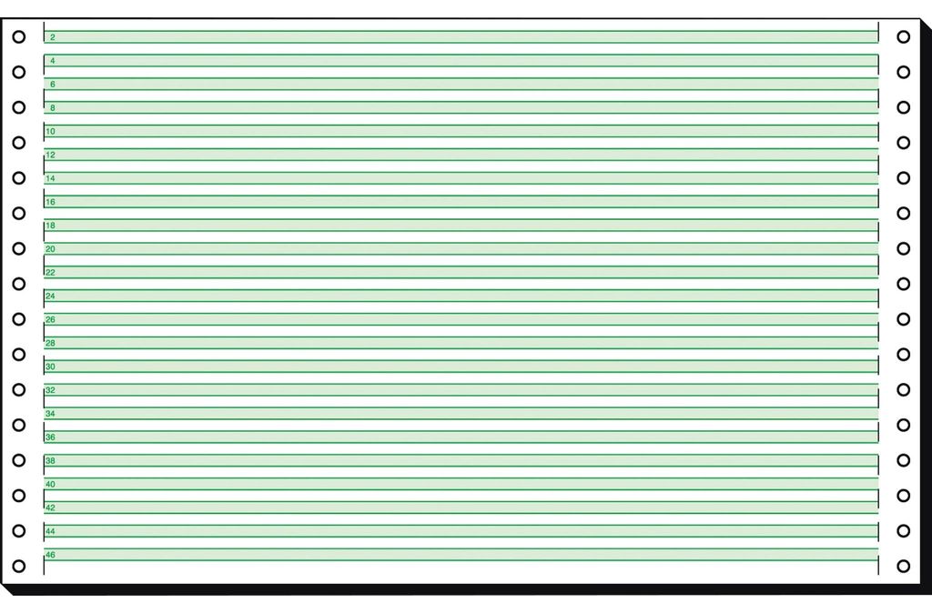 SIGEL 8336 Computerpapier 8"x330 mm, A4, LP, 60 g/m², 1f, grüne Lesestreifen 1/6", 2000 BL, Endlospapier
