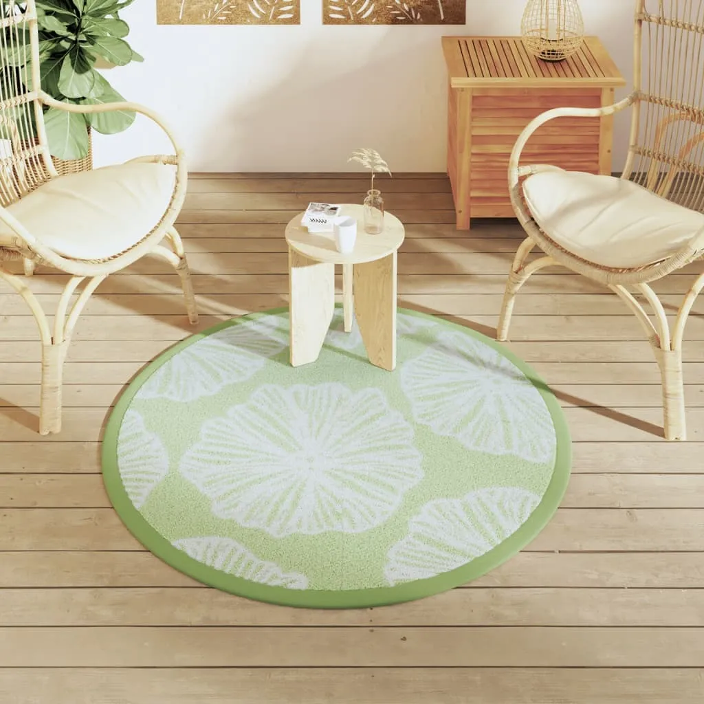 Tapis ARAKIL Vert Ø120 cm en PP : Traitement Anti-UV et Durable - 3