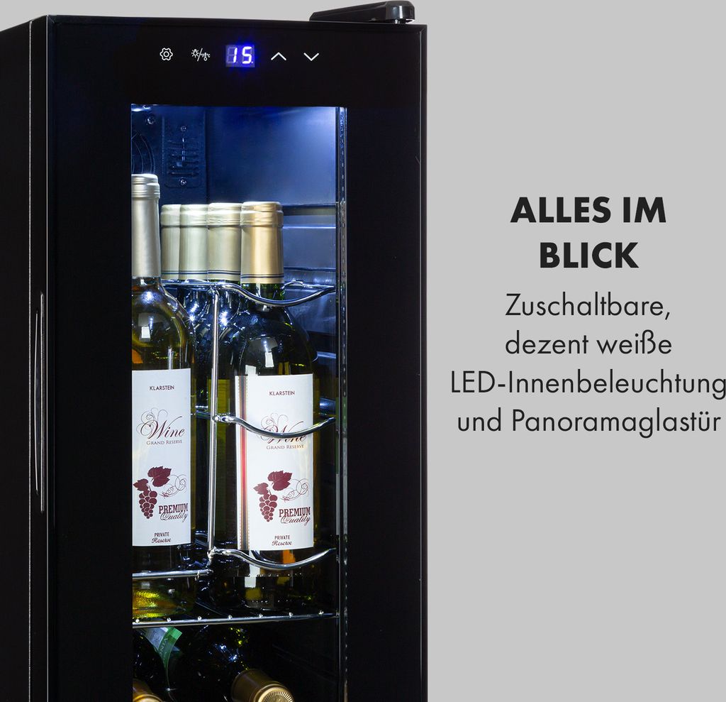 Klarstein Weinkühlschrank, 1 Zonen Getränkekühlschrank Produktbild 7
