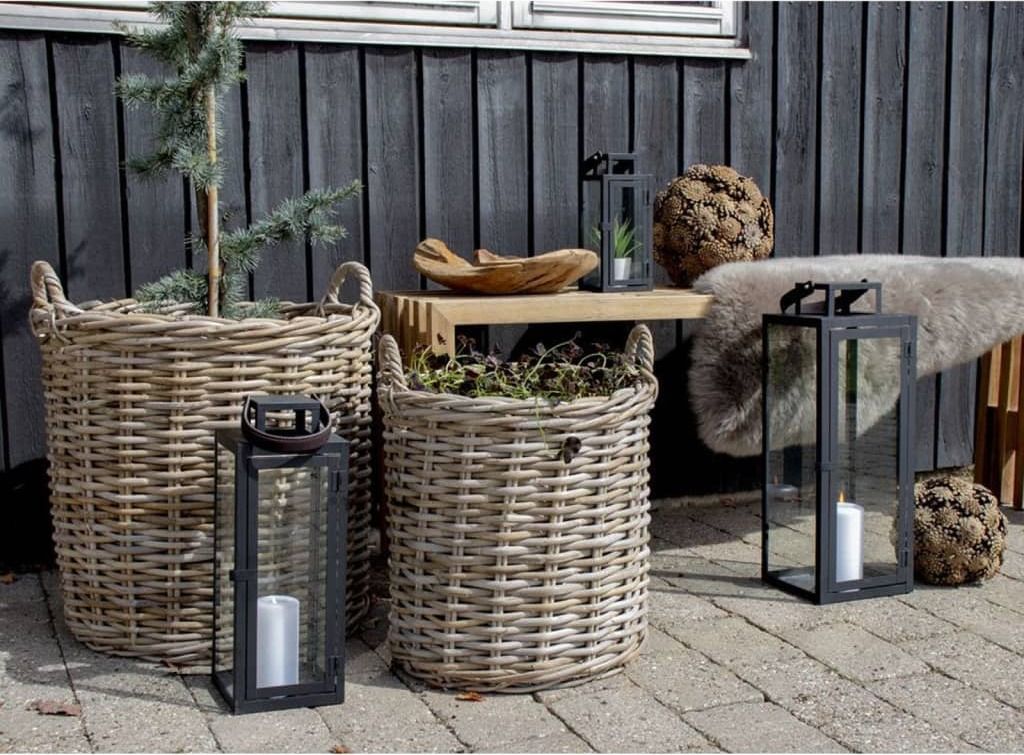 House Nordic Körbe Indo Set 2 runde Körbe aus Kubu-Rattan Produktbild 11